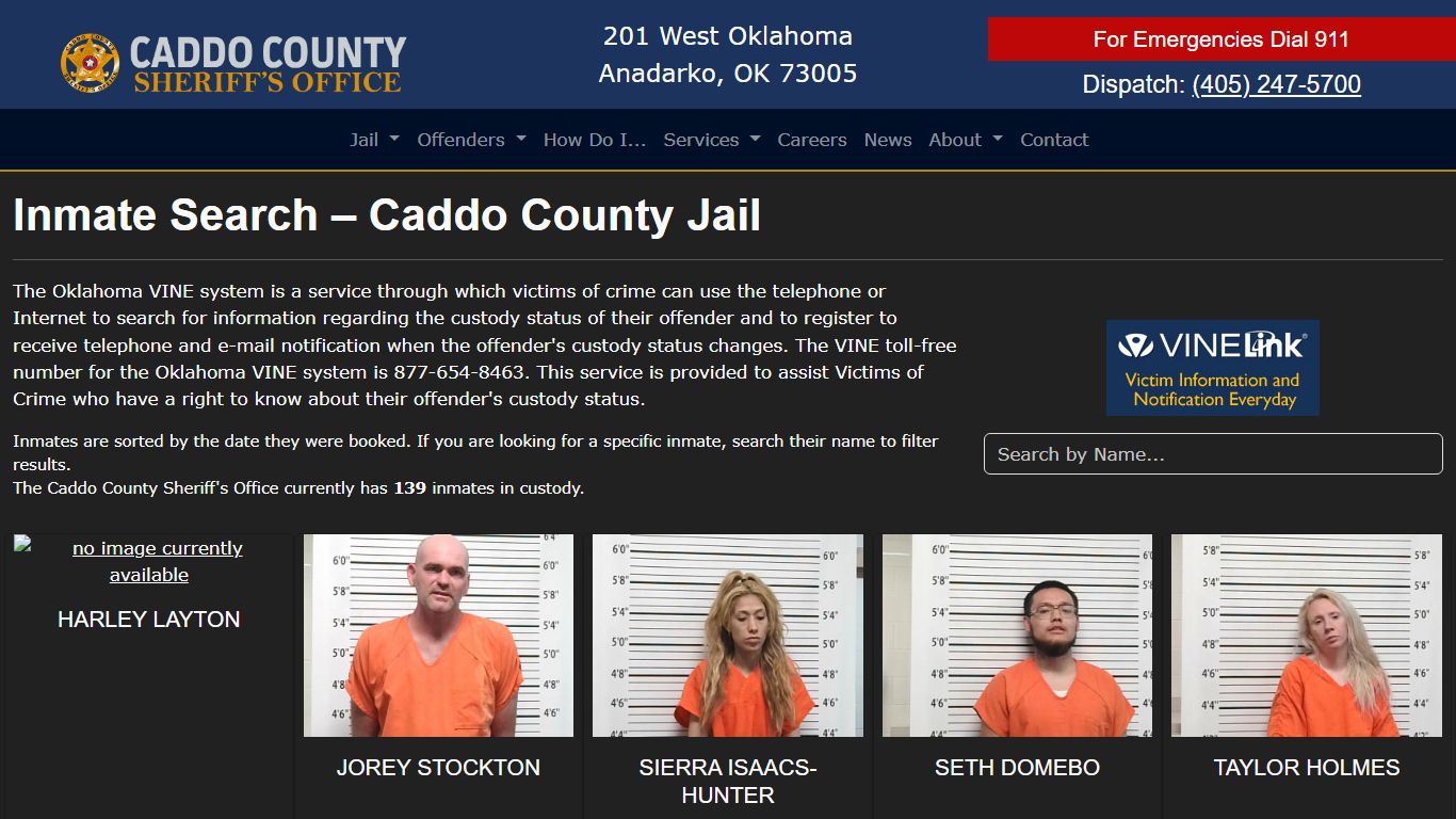 Inmate Search - Caddo County Sheriff's Office